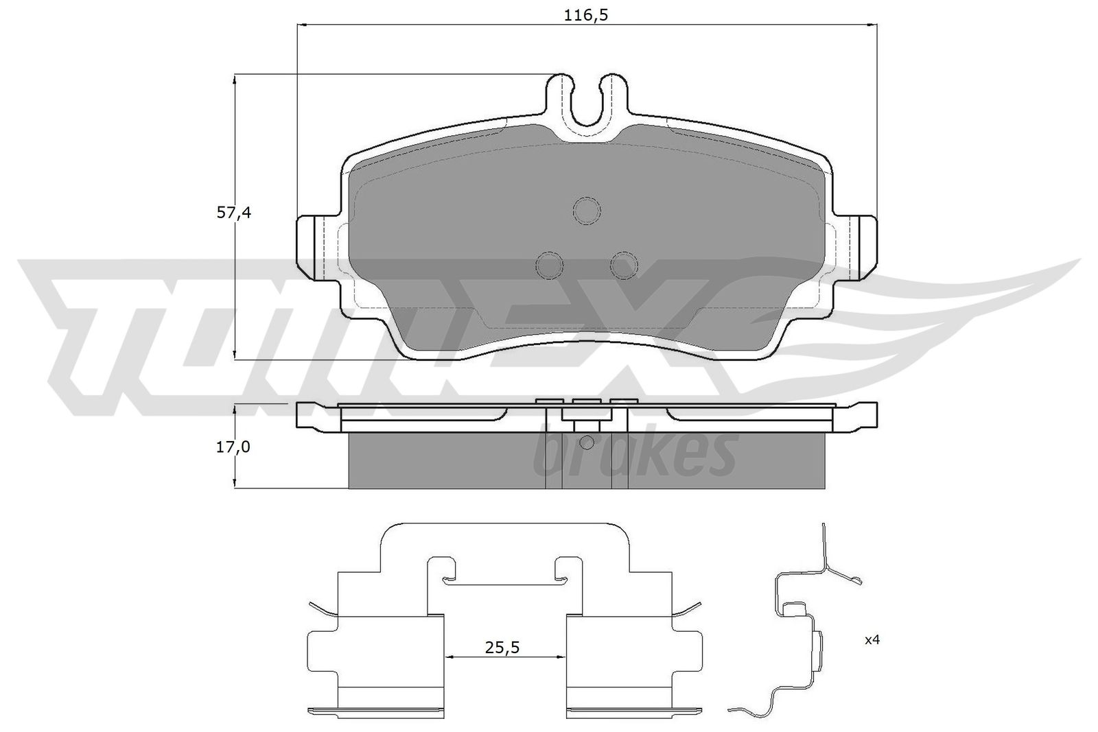 Sada brzdových platničiek kotúčovej brzdy TOMEX Brakes